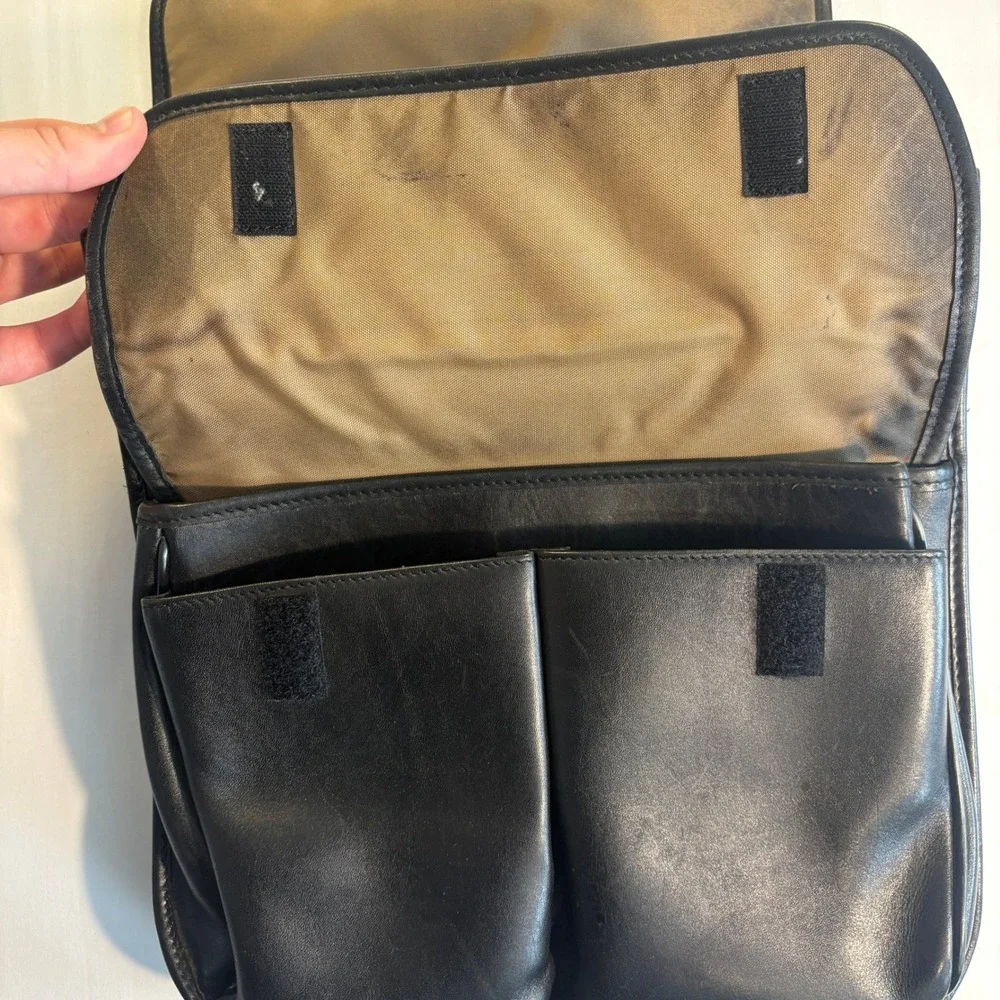 Hartmann Black Leather Briefcase Gian Paolo Lombardo Sinox Lock RARE Bag